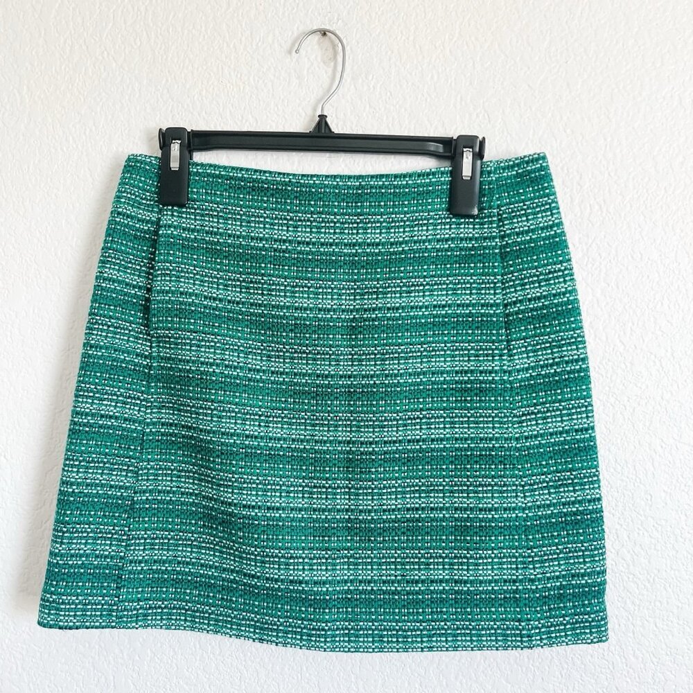 Joe Fresh Size 6 Green Tweed Mini Skirt Clueless Style Officecore